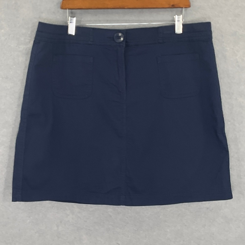 Karen Scott Women's Skirt Size 16 A-Line Solid Navy Blue Casual Classic Preppy